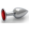 Ouch! Bijou anal Round Gem S 6 x 2.6cm Argenté-Rouge